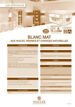 Peintures mates ou satinées formulées à partir de matières premières naturelles | Blanc Mat Naturel / Satin Nuance Naturel