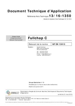 Chape autonivelante prête à l'emploi à base de liant ciment | Fullchap/ Fullchap C