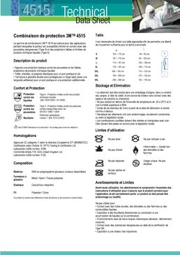 Combinaison de protection contre les poussières dangereuses | 4515