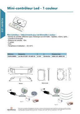 Mini-contrôleur Led  + télécommande pour Led Dimmable 1 couleur | FLRF01300001