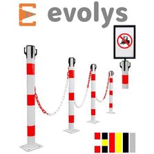 Kit de 4 poteaux de signalisation en tube métal à platine EVOLYS | PM11 