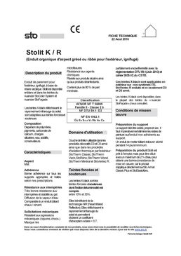 Enduits organiques d'aspect grésé ou ribbé | Stolit K / R / MP