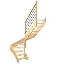 Escalier Ouessant double quart tournant intermédiaire rampe Régate tubes inox | LAPEYRE SERVICES