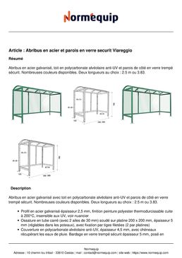 Abri bus en acier et parois en verre securit Viareggio