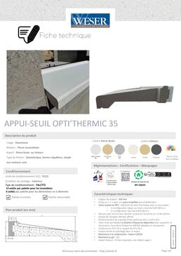 Appui de fenêtre et seuil de baie | OPTI’THERMIC®35