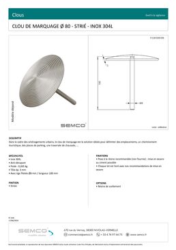 Clou de marquage | Clou de marquage Ø 80 strié en inox 304L