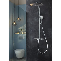 Colonne de douche thermostatique avec douchette et pomme de tête | Oblo Design