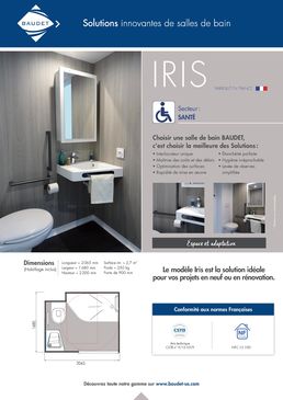 Salle de bain préfabriquée à surface optimisée pour logement | IRIS | Gamme BAUDET INTIAL