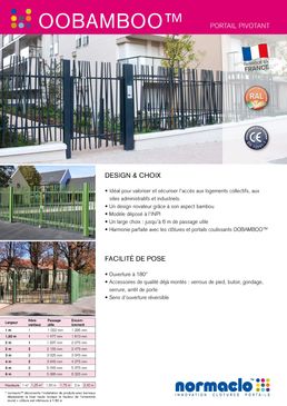 Portail pivotant imitation bambou | Portail pivotant Oobamboo