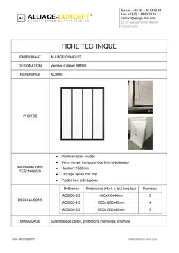 Verrières d'atelier H.1500 | Bario - AC9000