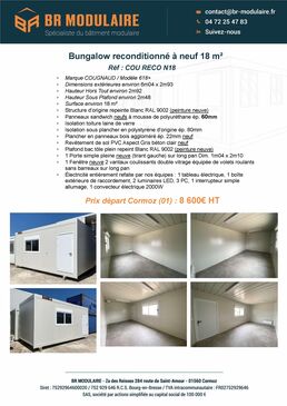 Bungalow reconditionné à neuf 18 m² | COU RECO N18 