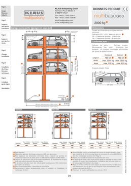 Parking mécanisé pour 1 à 6 véhicules à 3 niveaux de déplacement vertical | G63