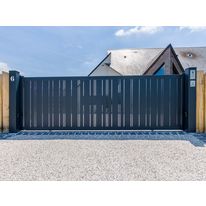 Portail battant ou coulissant à lames en aluminium  | Célina