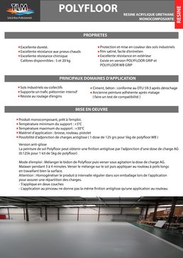 Résine acrylique uréthane monocomposante | POLYFLOOR