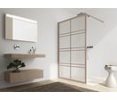 Paroi de douche fixe verre opaque traité 4 mm et barrettes extérieures en relief | JAPANDI