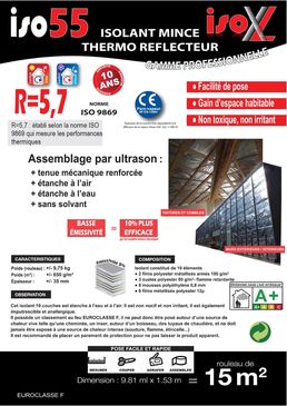 Isolant mince multicouches thermo-réflecteur | Iso 55