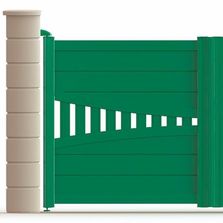 Portail aluminium battant ou coulissant avec décor central à barreaudage | Portail alu design BOLIVAR