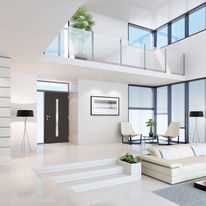 Porte d'entrée monobloc connectée en aluminium | Prestige