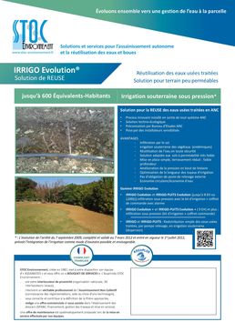 Système de réutilisation des eaux usées traitées (Reuse) pour l'irrigation | IRRIGO Evolution