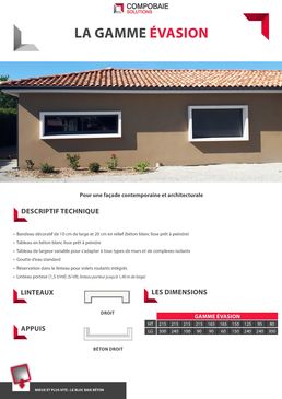 Cadre en béton blanc lisse prêt à peindre pour façades contemporaines | Gamme ÉVASION 