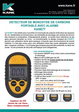 Détecteur de monoxyde de carbone avec alarme | KANE77