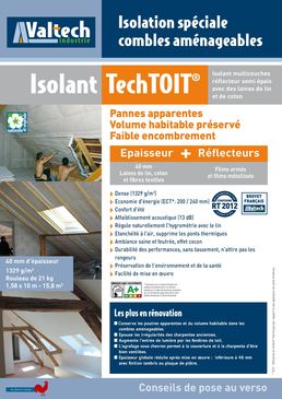 Réflecteur isolant à base de lin et coton pour combles | TechTOIT