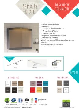 Meuble haut à miroir salle de bain - Armoire de toilette | Dixie