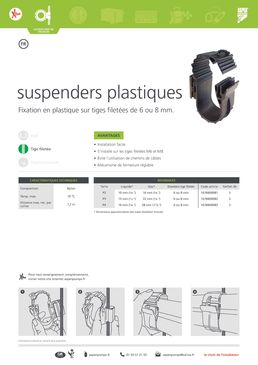 Fixations PVC pour le soutien des liaisons frigorifiques | Suspenders B6715/5 B6716/5 B6717/5