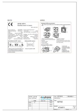 Déclencheur manuel vert 2 contacts sec - Neutronic 4711V3