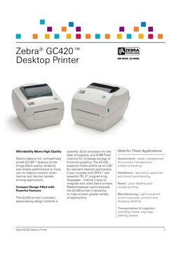 Imprimante de bureau compacte et abordable | GC420