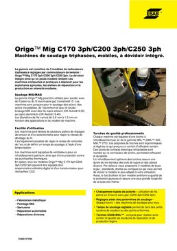 Poste de soudage triphasé, mobile, à dévidoir intégré | Origo Mig C250 3ph