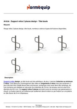 Support vélos 2 places design - Tête boule
