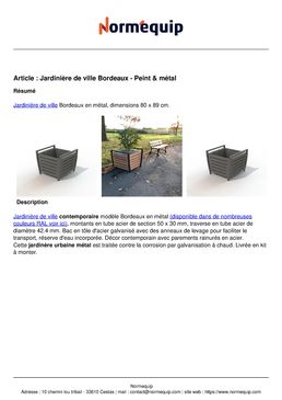 Jardinière de ville Bordeaux - Peint & métal