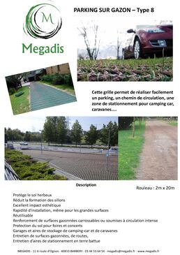 Grille pour parking végétalisé - Type 8 | GPFLEX 1800