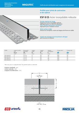Joint de fractionnement  | ESF 8 ES Acier inoxydable robuste DSI ARTEON