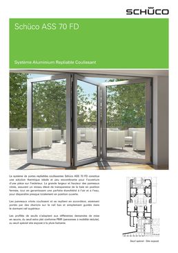 Porte-fenêtre repliable coulissante jusqu'à 12 vantaux | ASS 70 FD