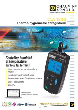 Thermo-hygromètre enregistreur Chauvin Arnoux à utilisation fixe ou portative | CA1246