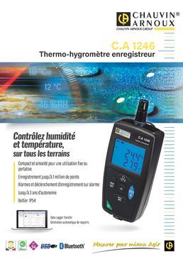 Thermo-hygromètre enregistreur Chauvin Arnoux à utilisation fixe ou portative | CA 1246