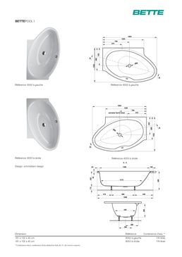 Baignoire encastrée en angle acier titane vitrifié en 2 dimensions | BettePool I
