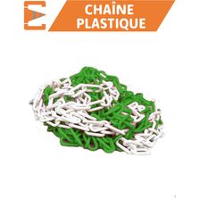 Chaîne de signalisation vert/blanc ø 8mm 25m maillons courts | CP825VB