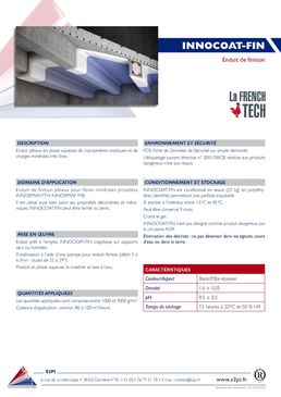 Enduit de finition pâteux pour fibres minérales projetées | INNOCOAT-FIN
