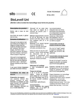 Mortier-colle et enduit de marouflage / sous-enduit ITE hydraulique | StoLevell Uni