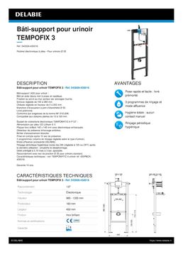 Bâti-support pour urinoir TEMPOFIX 3 en acier époxy | TEMPOFIX 3 