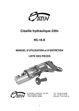 Cisaille hydraulique électrique pour coupe de fers à béton | RC16E