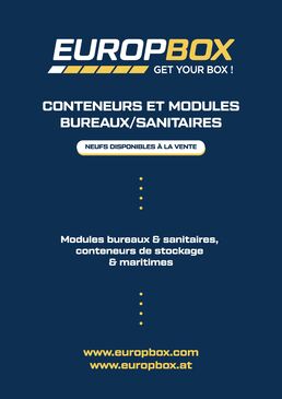 Module ou cabane avec sanitaire Hommes/Femmes, 5xWC, 2xUrinoirs, 4xLavabos | EUROPBOX 