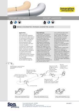 Main courante ronde de 40 mm de diamètre classée M1 Bs2d0 | Escort