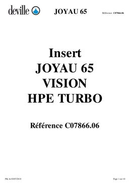 Insert 65 JOYAU VISION HPE TURBO - 8 kW | C07866 