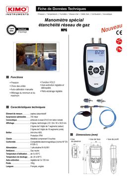 Manomètre spécial étanchéité réseau de gaz | MPG 