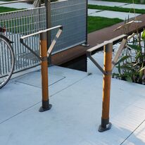 Appui vélo | Appui vélo Bios en acier et bois pour aménagements urbains