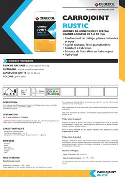Mortier de jointoiement spécial grande largeur de 5 à 50 mm | CARROJOINT RUSTIC
